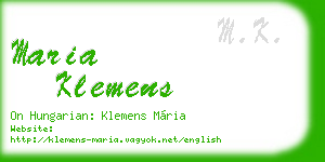 maria klemens business card